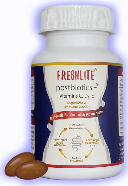 Digestive Health | Postbiotics+Vitamins C,D3,E |Natural Relief for Gut Discomfort, IBS & Acid Reflux